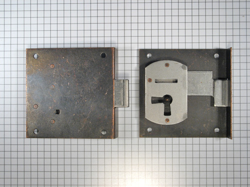 Halfopdekslot verbronsd penmaat 45 mm links