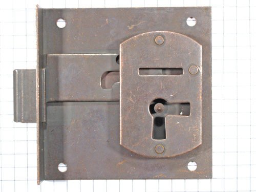 Halfopdekslot verbronsd penmaat 45 mm rechts