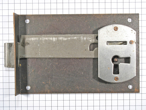 Halfopdekslot verbronsd penmaat 80 mm rechts