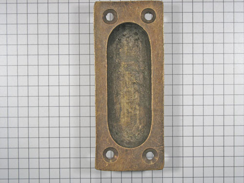 Schuifdeurgreep klein massief messing antiek - Afbeelding 2