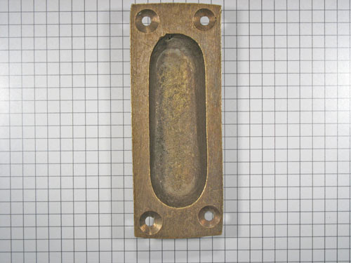 Schuifdeurgreep groot massief messing antiek