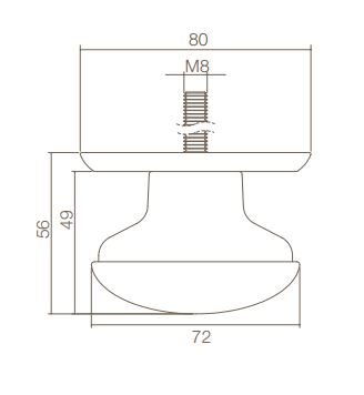 Intersteel voordeurknop zwaar 80/75 messing ongelakt - Afbeelding 2