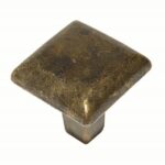 Knop Vierkant Brons Gevlekt 24 mm