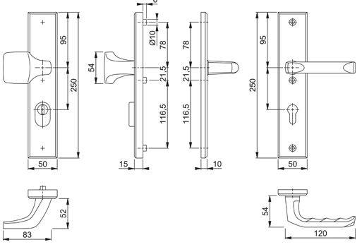 Hoppe veiligheidsbeslag PC72 SKG3 met kerntrekbeveiliging knop/kruk - Afbeelding 2
