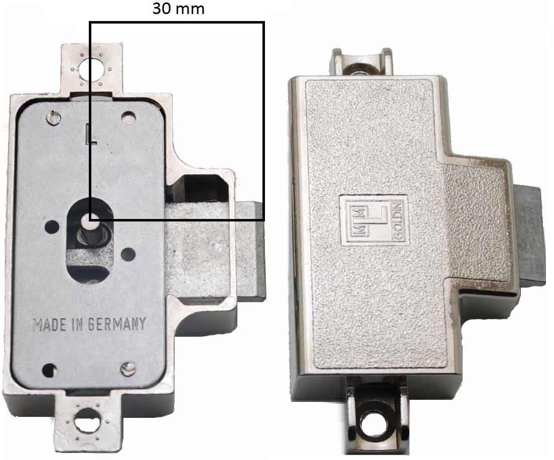 MLM Goldin Spanjoletslot 30 mm Links Vernikkeld