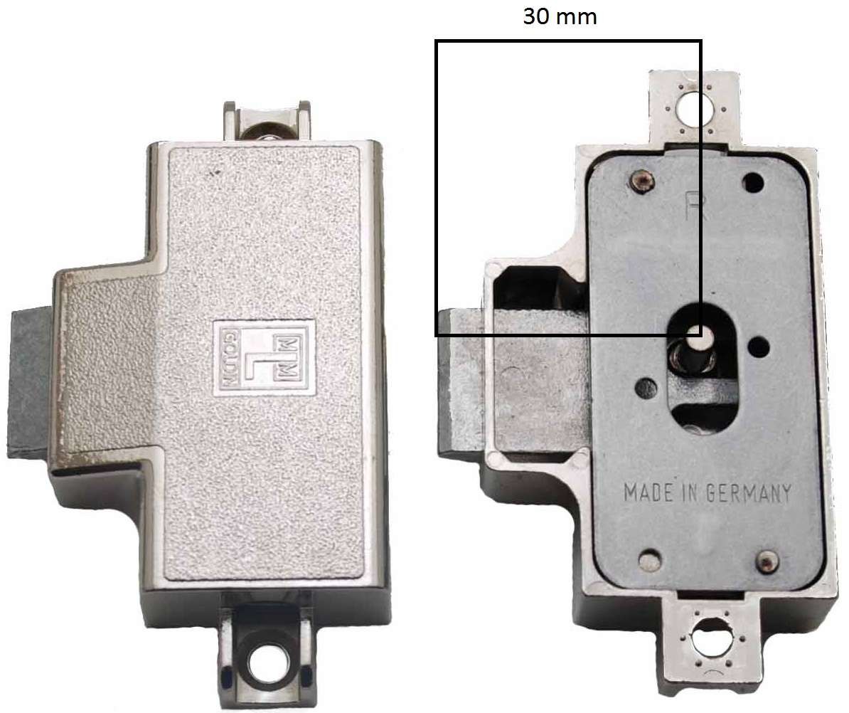 MLM Goldin Spanjoletslot 30 mm Rechts Vernikkeld