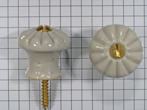 Knop porselein grijs 24 mm