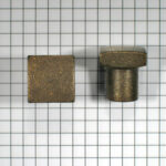 Knop vierkant brons antiek 18 x 18