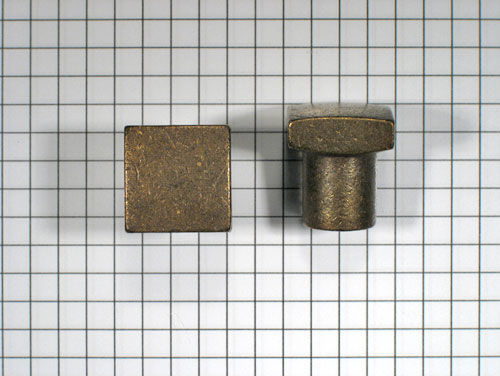 Knop vierkant brons antiek 18 x 18