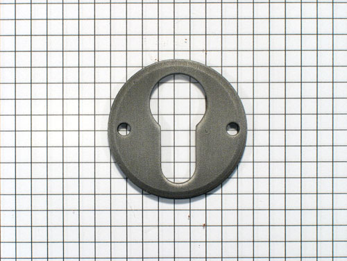 Sleutelplaat ijzer mat met cylindersleutelgat