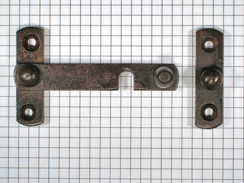 Overslag-sluiting ijzer geroest links