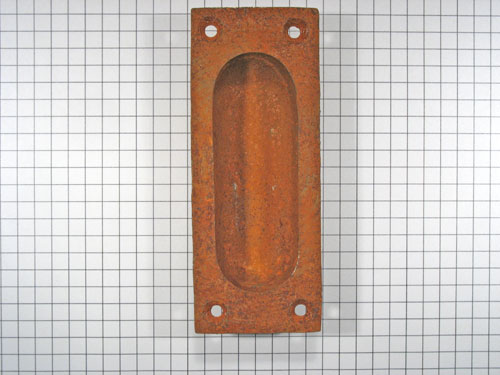 Schuifdeurgreep massief ijzer geroest groot