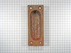 Schuifdeurgreep massief ijzer geroest klein