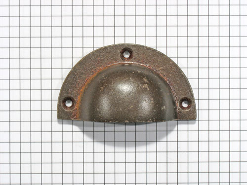 Komgreep massief ijzer geroest klein 65 mm