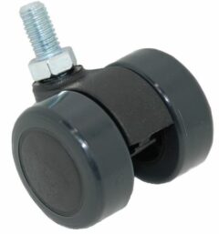 Zwenkwiel voor stoelen met zacht loopvlak M8