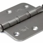 Kogellagerscharnier 76x76 mm ronde hoek RVS