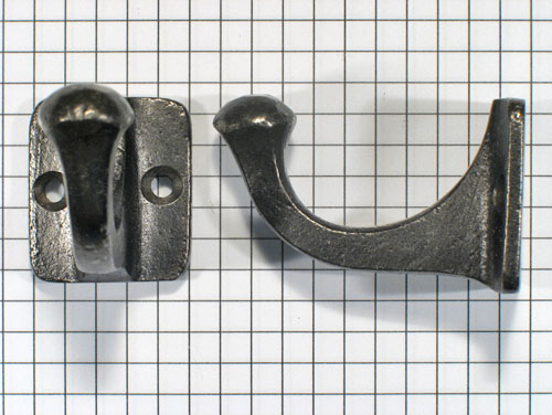 Kapstokhaak klein, ijzer blank