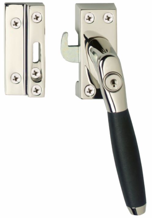 Intersteel SKG1 Afsluitbare raamsluiting rechts Ton 400 nikkel/ebbenhout compleet