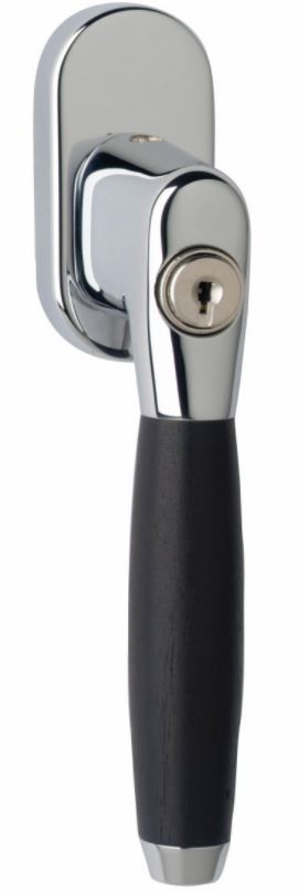 Raamkruk Ton 400 afsluitbaar op ovaal rozet chroom