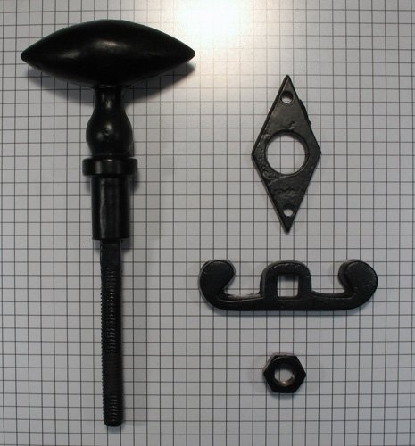 Knop compleet voor staldeursluiting