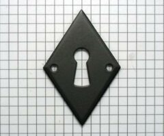 Sleutelplaat ijzer zwart, ruit