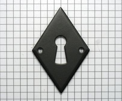 Sleutelplaat ijzer zwart, ruit