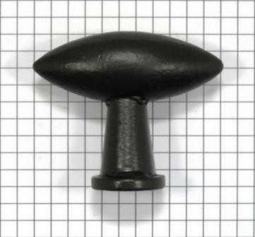 Knop ovaal ijzer zwart