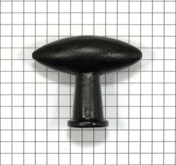 Knop ovaal ijzer zwart