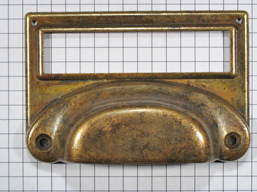 Etiketgreep zamac brons antiek