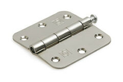 Scharnier 76x76 mm ronde hoek losse pen RVS
