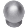 Knop bolrond achterplaat Ø30mm rvs