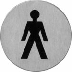 Pictogram zelfklevend rond WC heren rvs