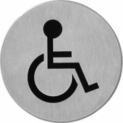 Pictogram zelfklevend rond WC minder valide rvs