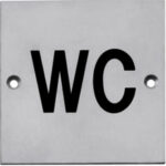 Pictogram opschroevend vierkant 76x76 WC rvs