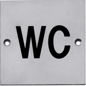 Pictogram opschroevend vierkant 76x76 WC rvs