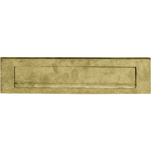 Briefplaat met klep/rand messing getrommeld