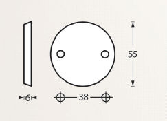 Intersteel afdekplaatje rond 50mm schroefgat messing gelakt - Afbeelding 2