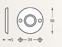 Intersteel rozetten ø50x5mm messing gelakt