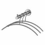 Garderobesteun met 3 kledinghangers rvs