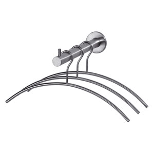 Garderobesteun met 3 kledinghangers rvs