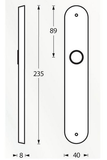 Intersteel Langschild ovaal PC72 chroom - Afbeelding 2