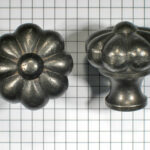 Knop 35 mm, mandarijn, ijzer blank gelakt