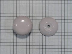 Knop ijzer wit, hol, incl. rozet