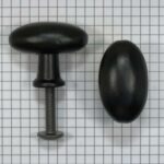 Knop ovaal ijzer zwart 41 x 24 mm