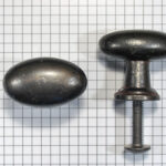 Knop ovaal ijzer geroest en gelakt 41 x 25 mm