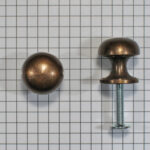 Knop paddenstoel brons antiek 20 mm