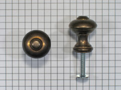 Knop rond met dopje brons antiek 21 mm