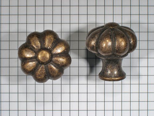 Knop mandarijn brons antiek 30 mm