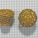 Knop grof gevlochten geel messing 35 mm