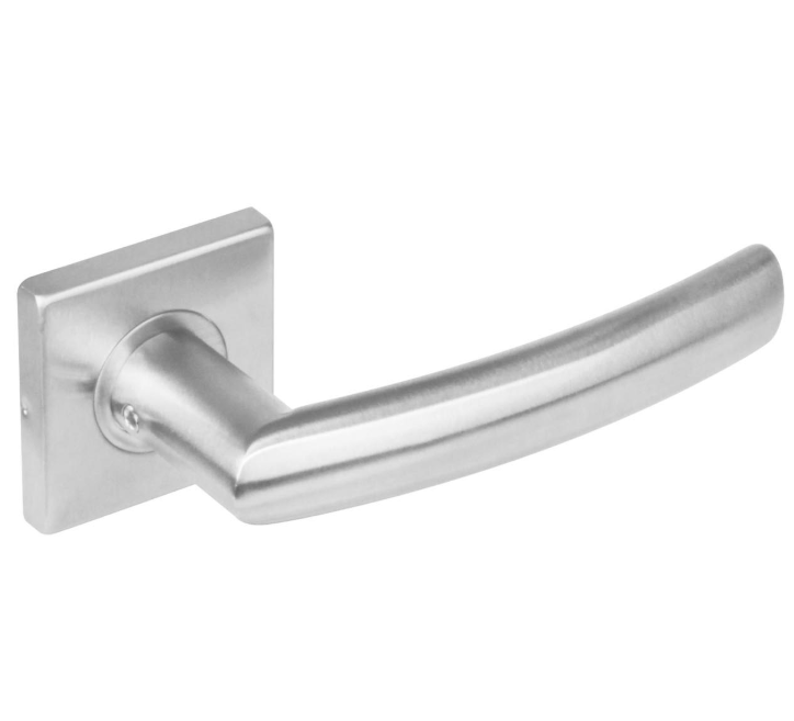 Deurkruk blok op rozet vierkant rvs